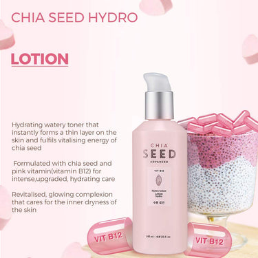 The Face Shop Chia Seed Hydro Cream with Vitamin B12 & Chia Seeds | 24HR Intense Hydration Face Cream | For Intense Moisturization & Skin Barrier Protection | Korean Skin Care, 145ml